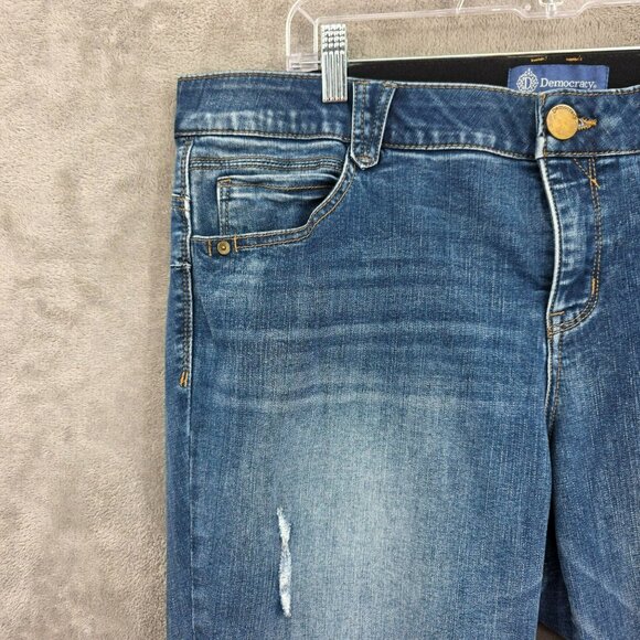 Democracy Absolution Mid Rise Jeans 20W Distress Detail Ankle Skimmer Plus Size - Picture 3 of 14